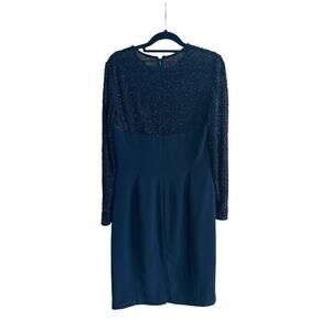 Vintage Women's Oleg Cassini Black Beaded Dress – Size 4